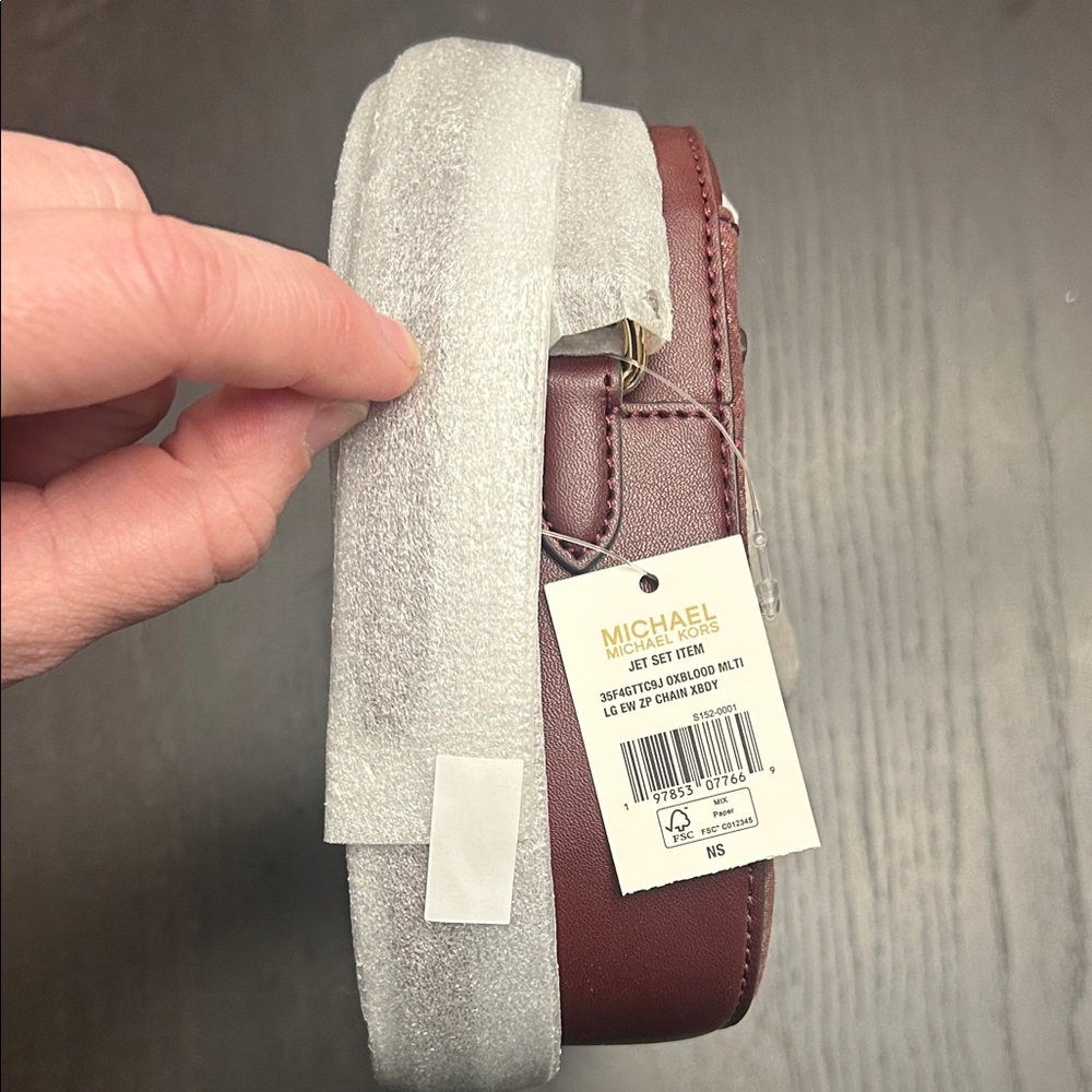 Michael Kors Burgundy Patterned Crossbody Bag with Gold Hardware. NWT! - Picture 5 of 7